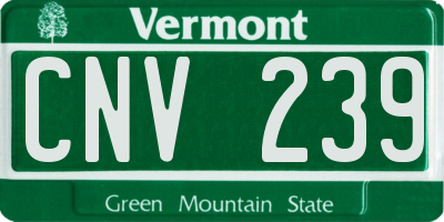 VT license plate CNV239