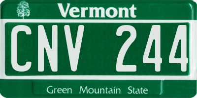VT license plate CNV244