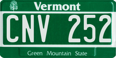 VT license plate CNV252