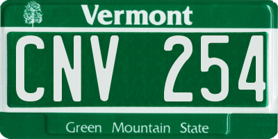 VT license plate CNV254