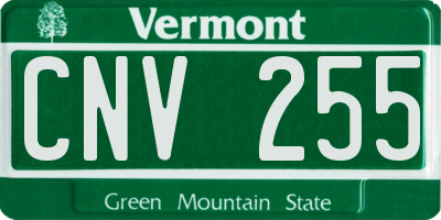 VT license plate CNV255