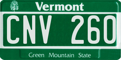 VT license plate CNV260
