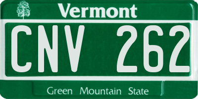 VT license plate CNV262