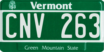 VT license plate CNV263