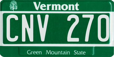 VT license plate CNV270