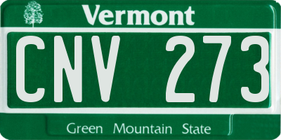 VT license plate CNV273