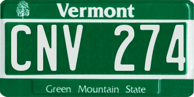 VT license plate CNV274