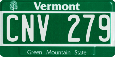 VT license plate CNV279