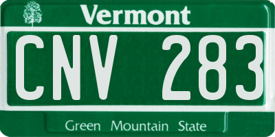 VT license plate CNV283