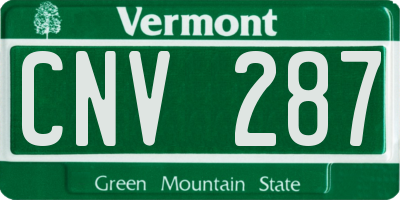 VT license plate CNV287