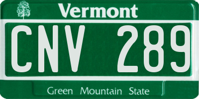 VT license plate CNV289