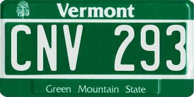 VT license plate CNV293