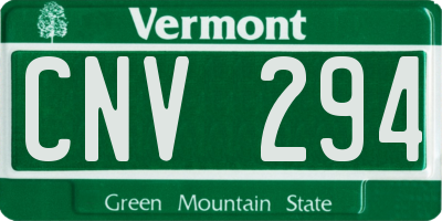 VT license plate CNV294