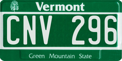 VT license plate CNV296