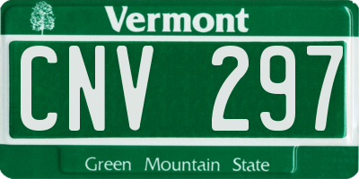 VT license plate CNV297