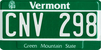 VT license plate CNV298