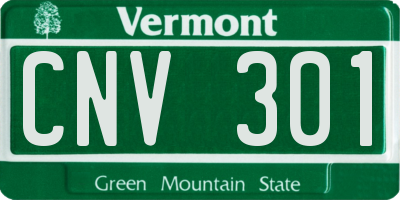 VT license plate CNV301