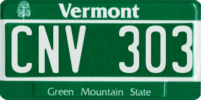VT license plate CNV303