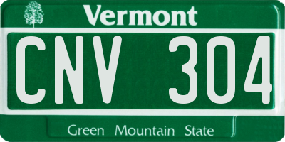 VT license plate CNV304
