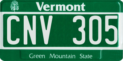 VT license plate CNV305