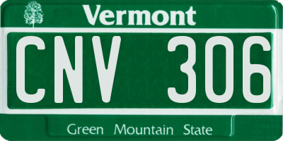VT license plate CNV306