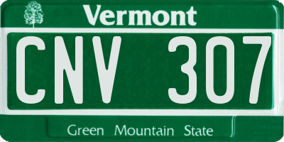 VT license plate CNV307