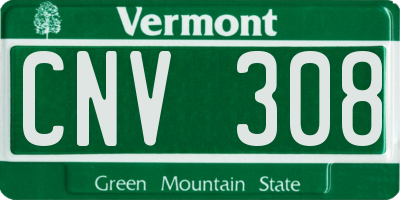 VT license plate CNV308