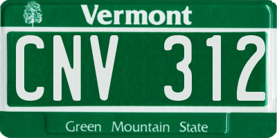 VT license plate CNV312
