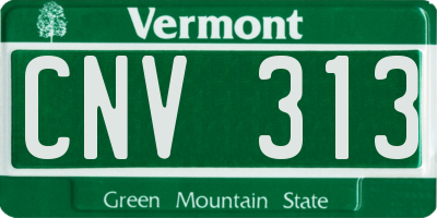 VT license plate CNV313