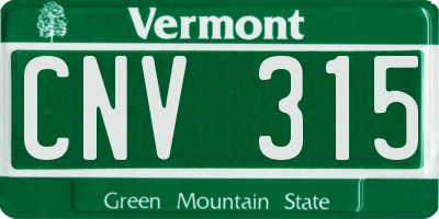 VT license plate CNV315