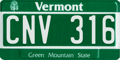VT license plate CNV316