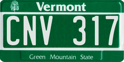 VT license plate CNV317