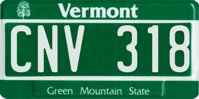 VT license plate CNV318