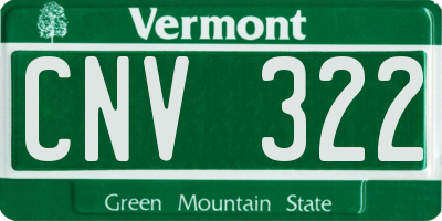 VT license plate CNV322