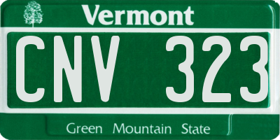 VT license plate CNV323