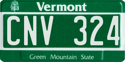 VT license plate CNV324