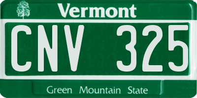 VT license plate CNV325