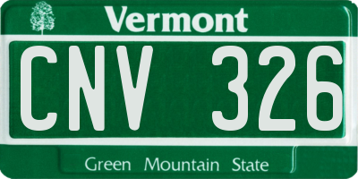 VT license plate CNV326