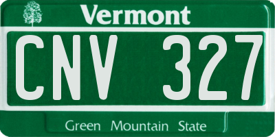 VT license plate CNV327