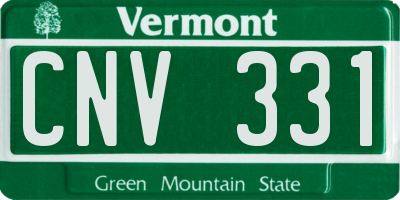 VT license plate CNV331