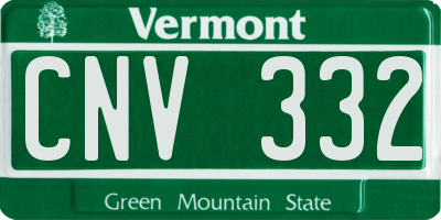 VT license plate CNV332