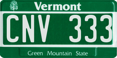 VT license plate CNV333