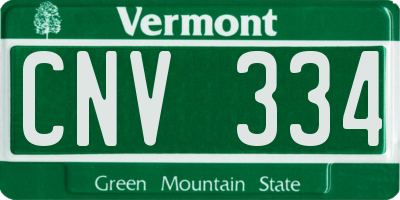 VT license plate CNV334