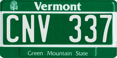 VT license plate CNV337
