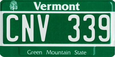 VT license plate CNV339