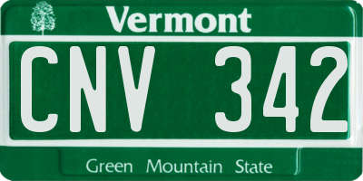 VT license plate CNV342