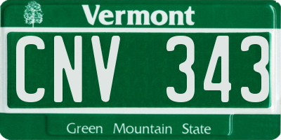 VT license plate CNV343