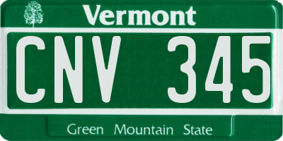 VT license plate CNV345