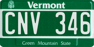 VT license plate CNV346