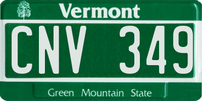 VT license plate CNV349